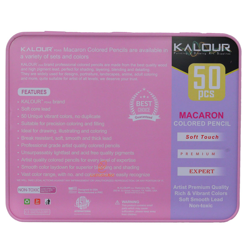 مدادرنگی 50 رنگ پاستلی جعبه فلزی کالور KALOUR (2)