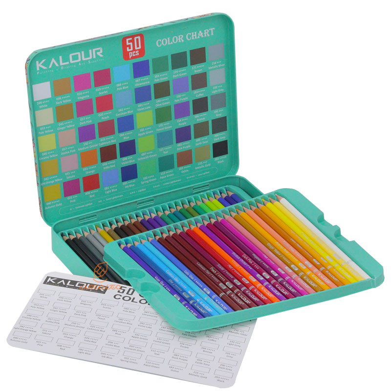 مدادرنگی 50 رنگ جعبه فلزی کالور KALOUR (2)