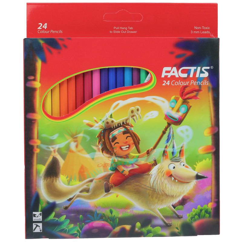 مداد رنگی 24 رنگ جعبه مقوایی  فکتیس