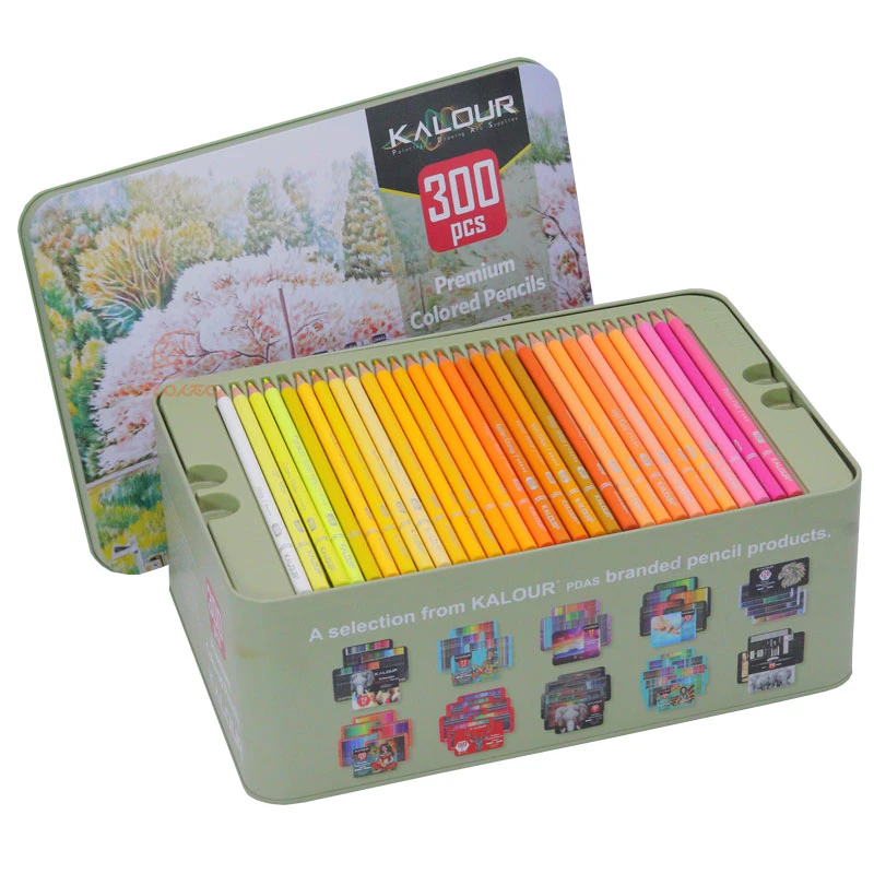 مدادرنگی 300 رنگ جعبه فلزی کالور KALOUR (9)