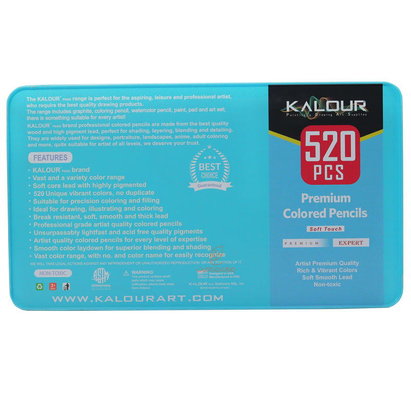 مدادرنگی 520 رنگ جعبه فلزی کالور KALOUR