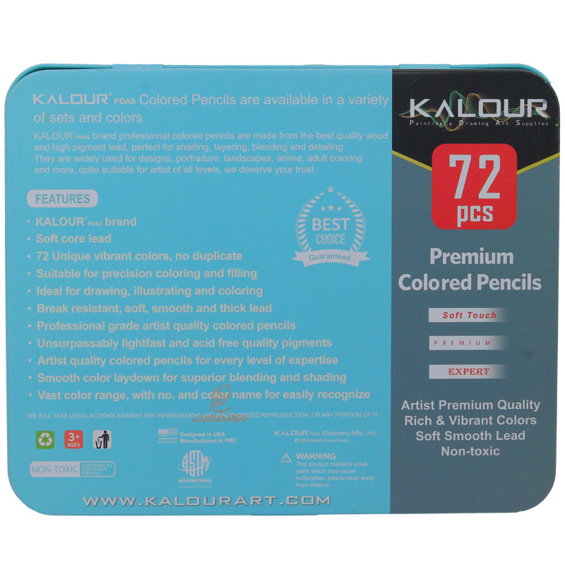 مدادرنگی 72 رنگ جعبه فلزی کالور KALOUR (3)