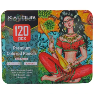 مدادرنگی 120 رنگ جعبه فلزی کالور KALOUR