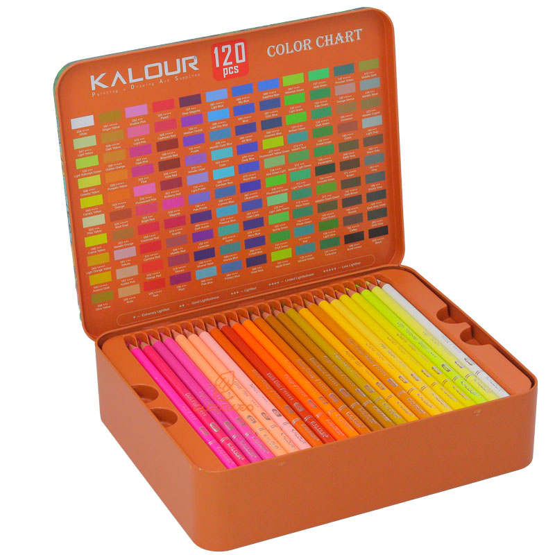 مدادرنگی 120 رنگ جعبه فلزی کالور KALOUR (4)