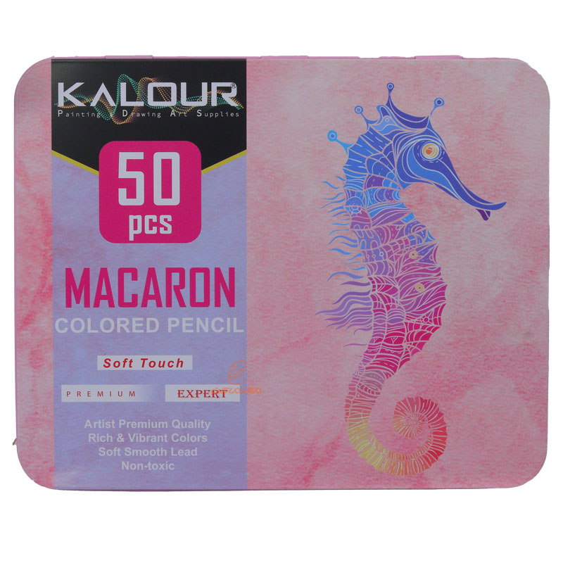 مداد رنگی 50 رنگ پاستلی جعبه فلزی کالور KALOUR
