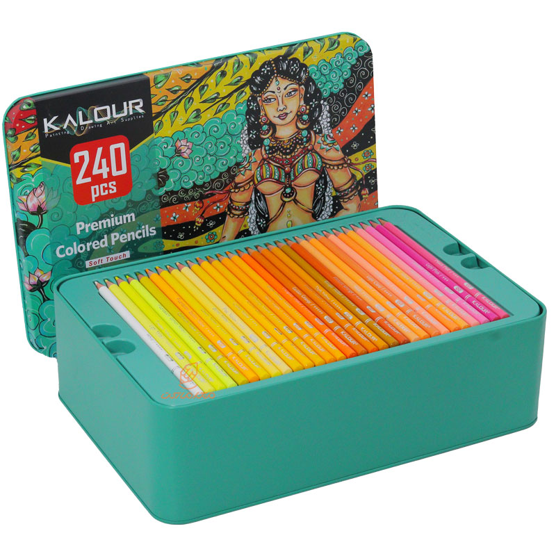 مدادرنگی 240 رنگ جعبه فلزی کالور KALOUR (4)