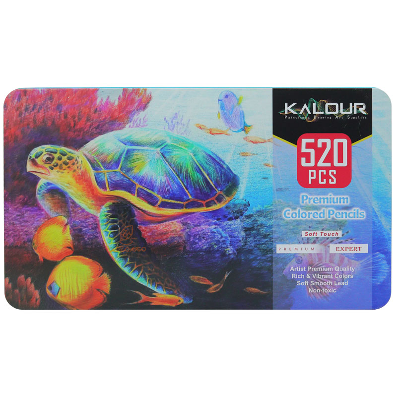 مداد رنگی 520 رنگ جعبه فلزی کالور KALOUR