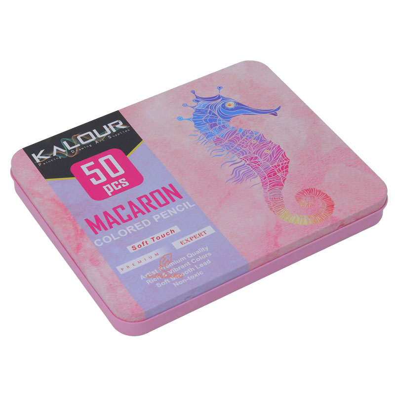 مدادرنگی 50 رنگ پاستلی جعبه فلزی کالور KALOUR