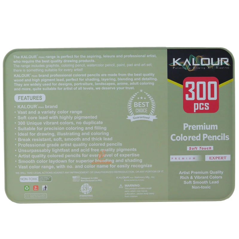 مدادرنگی 300 رنگ جعبه فلزی کالور KALOUR (3)