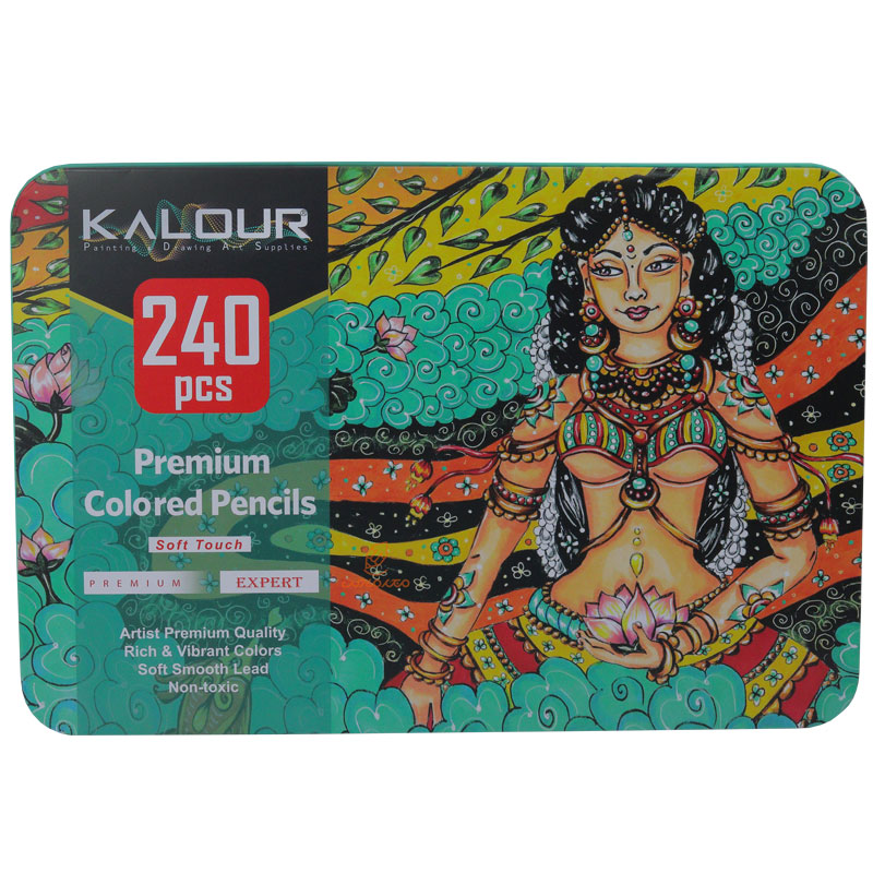 مداد رنگی 240 رنگ جعبه فلزی کالور KALOUR