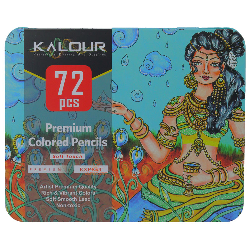 مدادرنگی 72 رنگ جعبه فلزی کالور KALOUR