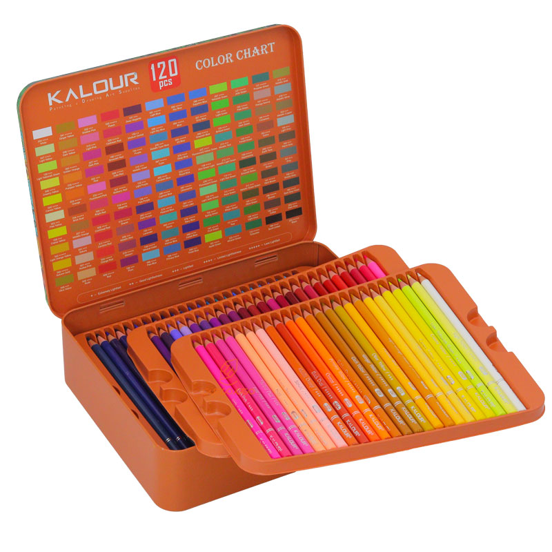 مدادرنگی 120 رنگ جعبه فلزی کالور KALOUR (5)