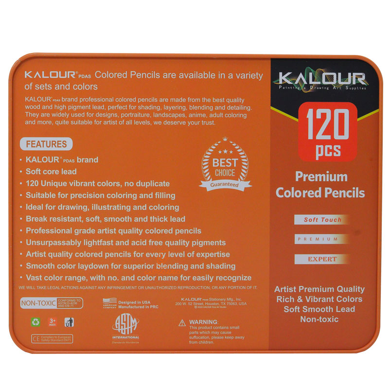 مدادرنگی 120 رنگ جعبه فلزی کالور KALOUR (3)