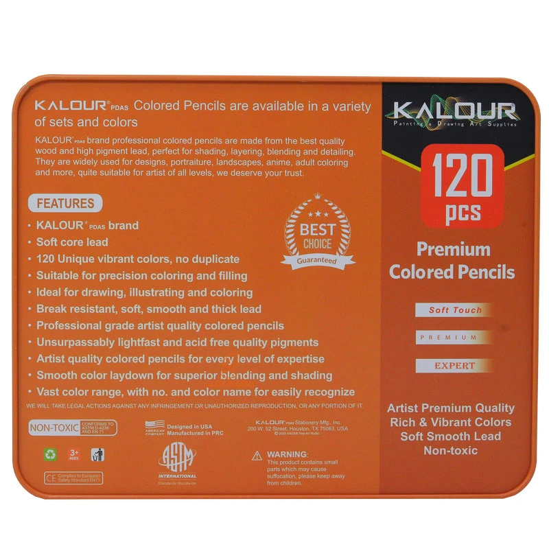 مدادرنگی 120 رنگ جعبه فلزی کالور KALOUR (3)
