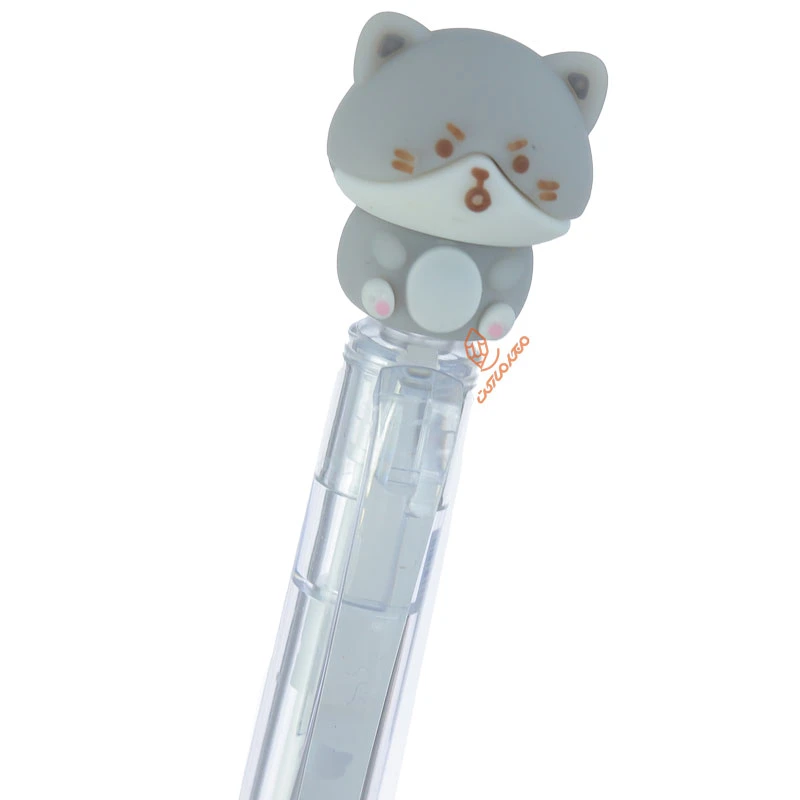 خودکار پاکن دار فانتزی طوسی طرح گربه KUKI KK-6870 (1)