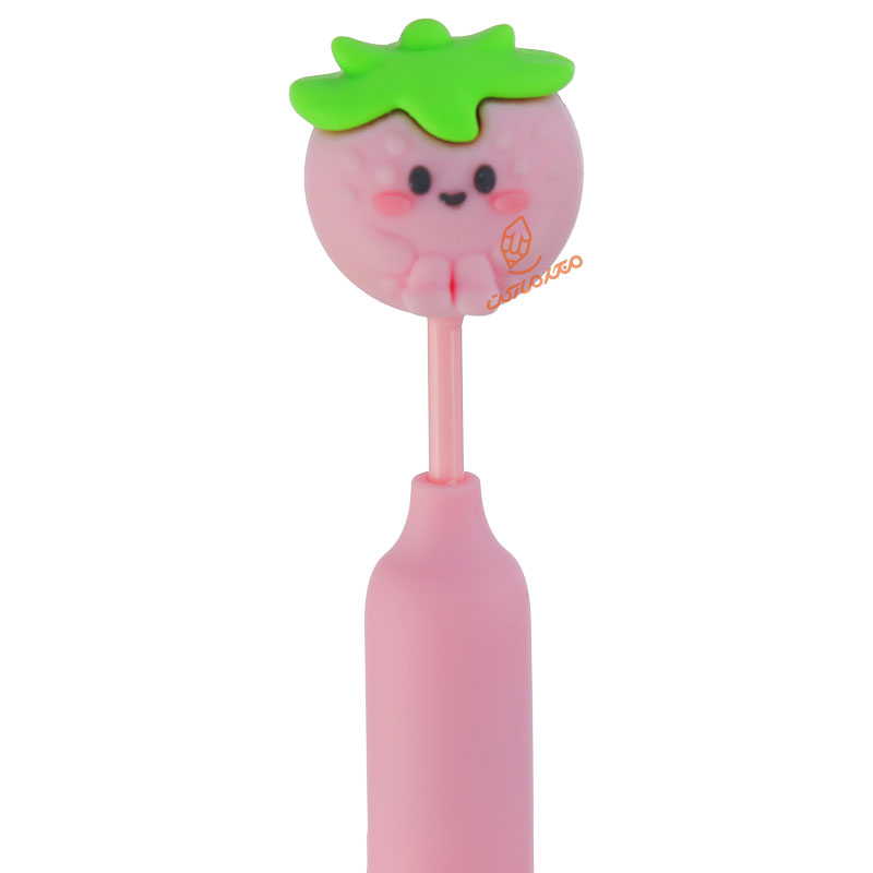 خودکار پاکن دار فانتزی صورتی طرح توت فرنگی (3)