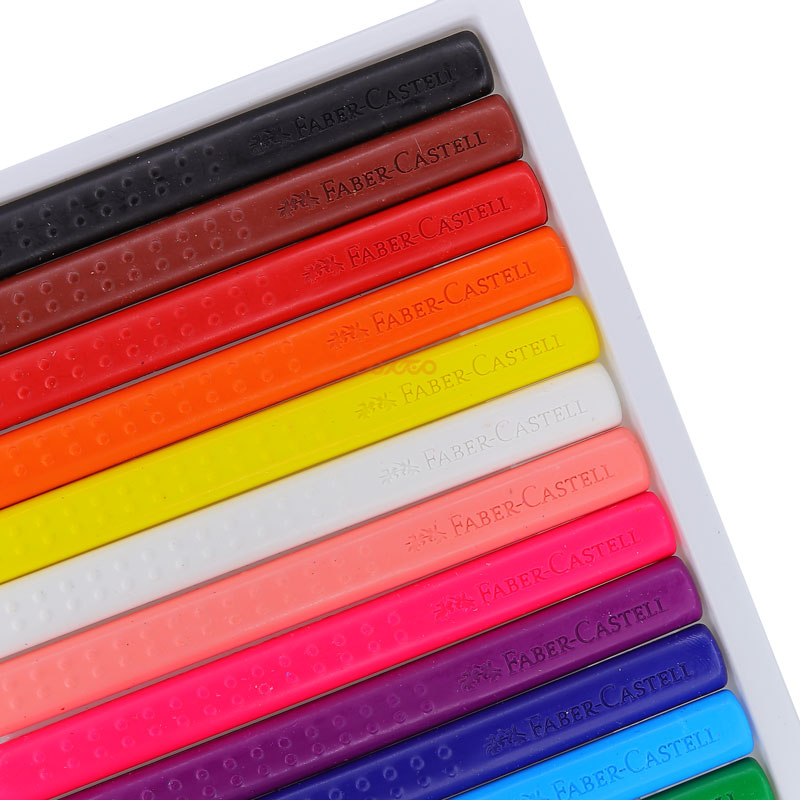 پاستل 12 رنگ همراه پاکن و تراش فابرکستل