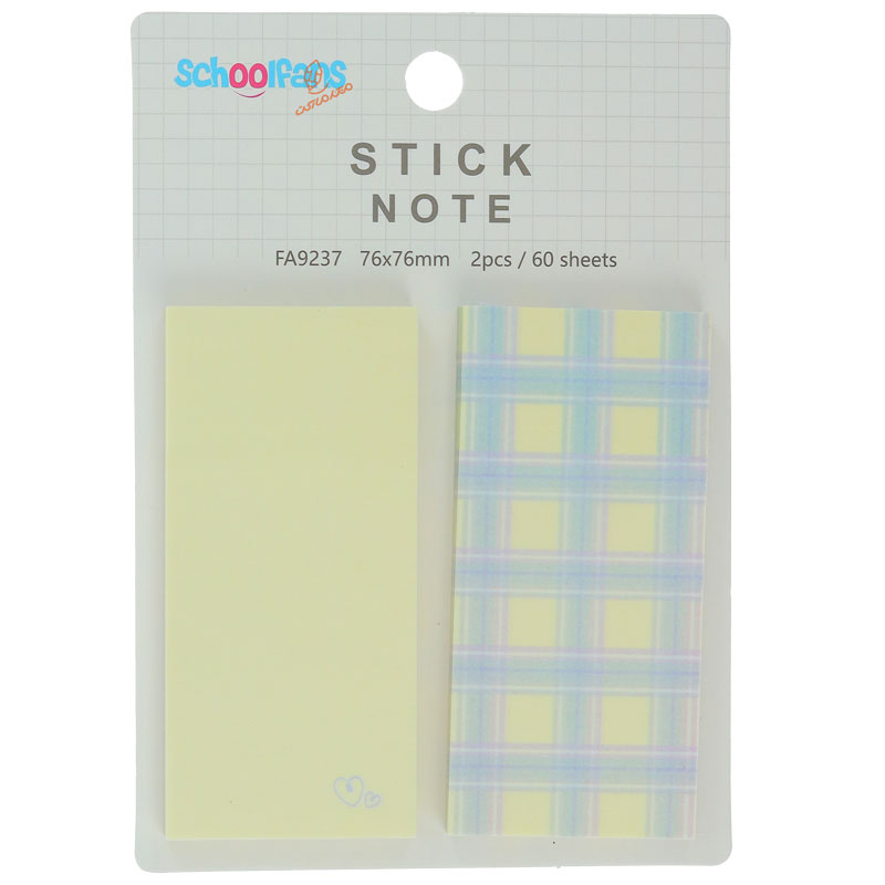 پست ایت فانتزی آبی طرح چهارخونه اسکول فنس 9237