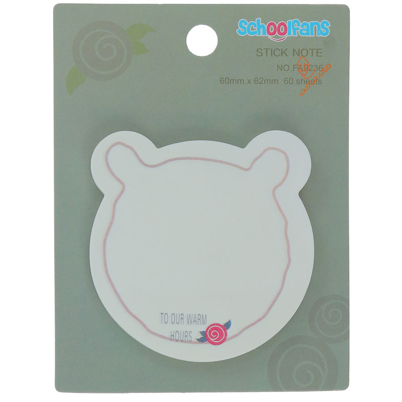 پست ایت فانتزی سفید طرح خرس اسکول فنس 9236