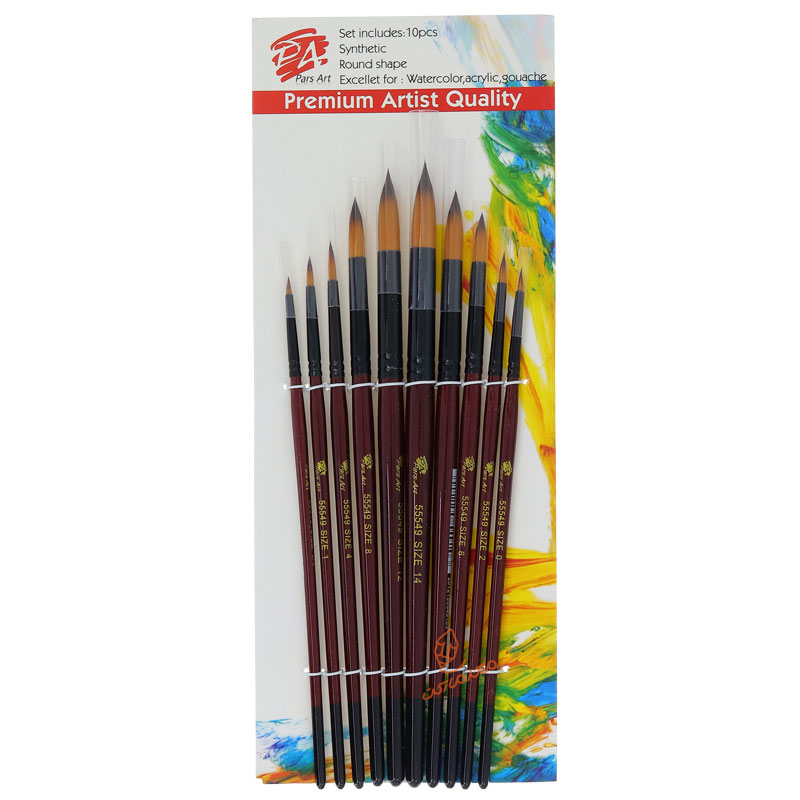 ست قلمو 10 عددی سر گرد پارس آرت