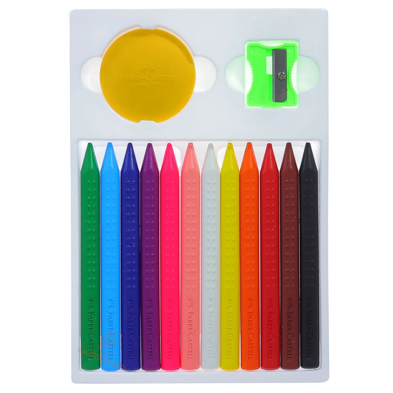 پاستل 12 رنگ مدل پاک شو گریپ فابرکاستل FABERCASTELL (4)