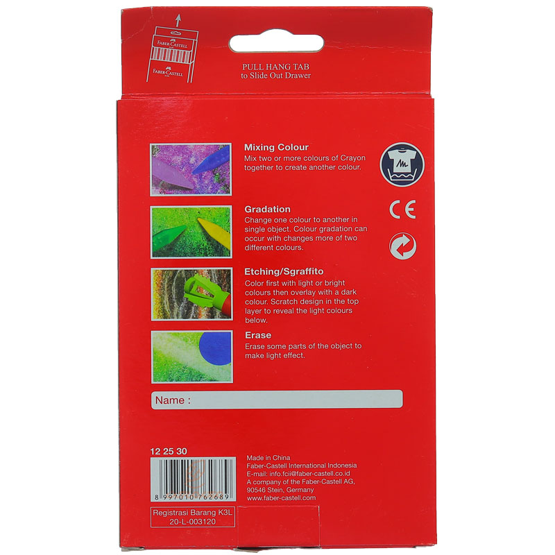 پاستل 12 رنگ همراه پاکن و تراش فابرکستل