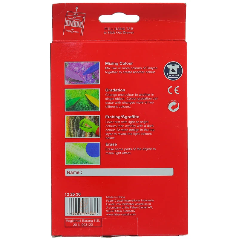 پاستل 12 رنگ مدل پاک شو گریپ فابرکاستل FABERCASTELL (2)