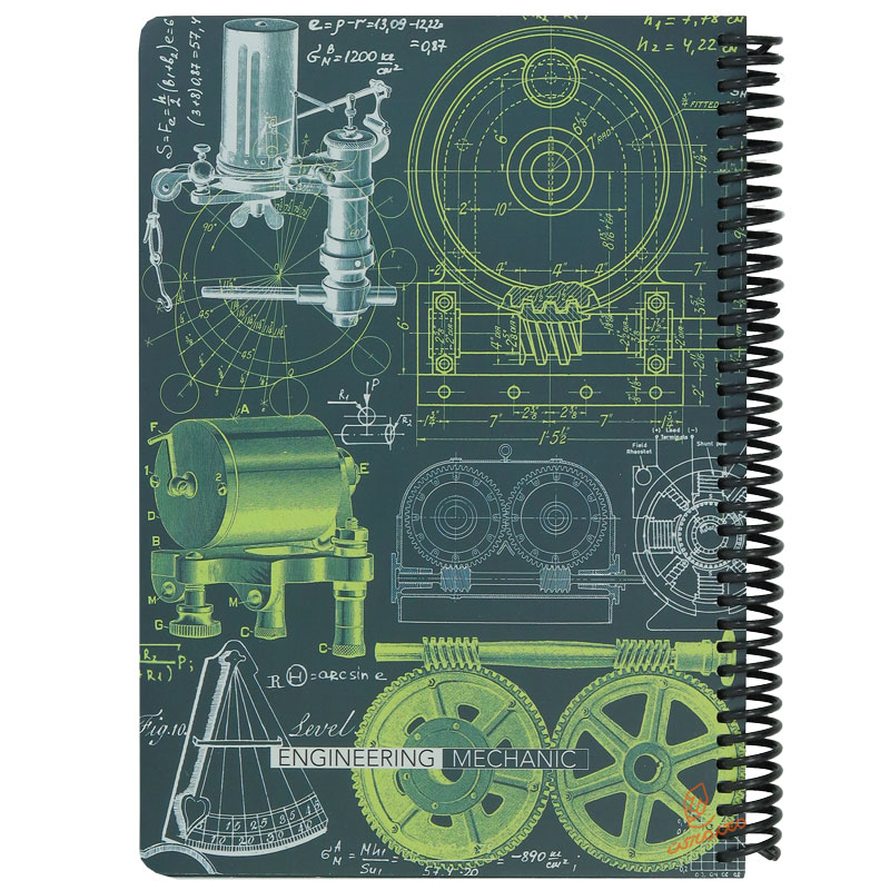 دفتر 100 برگ طرح مکانیک سبز دات نوت (1)