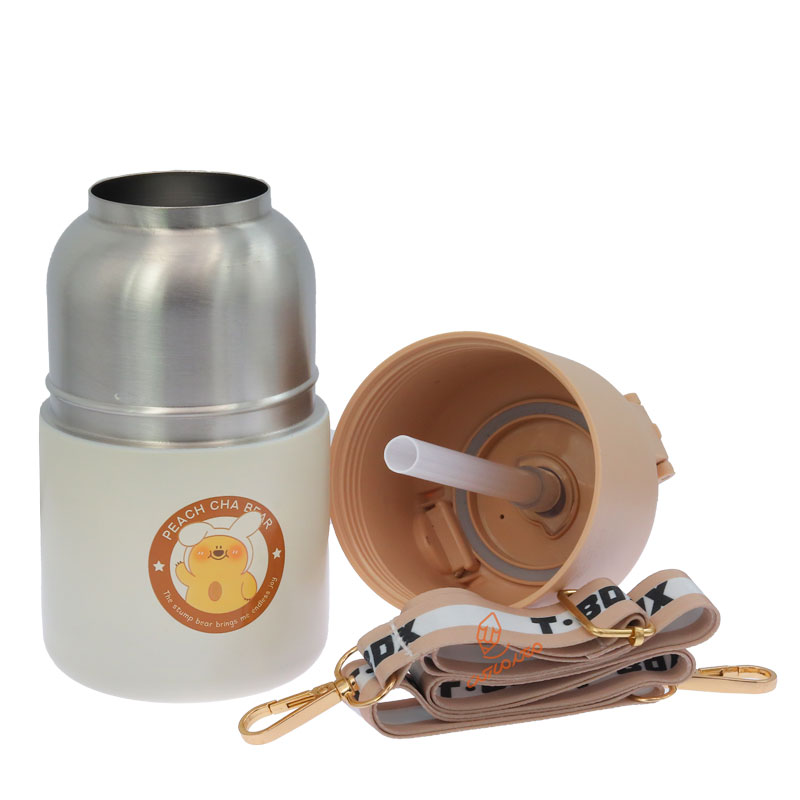 فلاسک استیل 530 میل کرمی طرح خرس 719. (6)