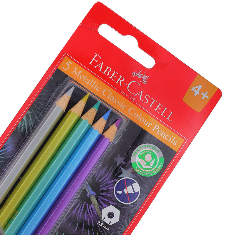 مداد 5 رنگی متالیک فابرکاستل