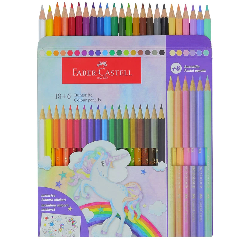 مداد رنگی 24 رنگ (18+6) مدل یونی کورن فابرکاستل FABERCASTELL (3)