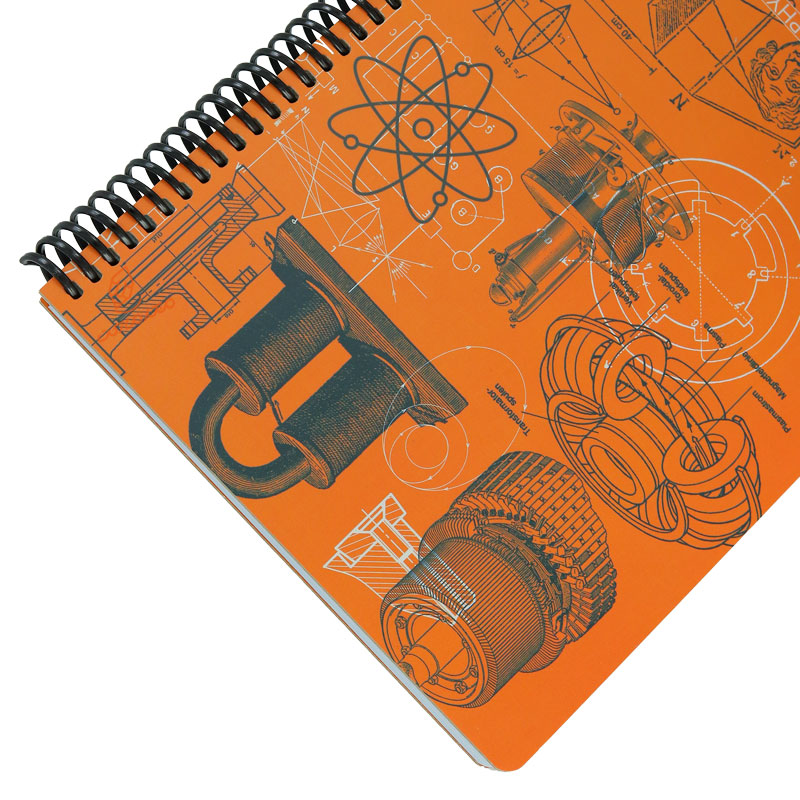 دفتر 100 برگ طرح علم فیزیک نارنجی و مشکی دات نوت (3)