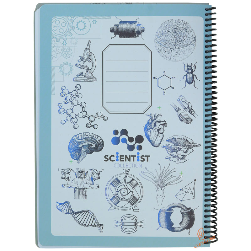 دفتر 100 برگ A4 طوسی طرح آناتومی مغز دات نوت 1 (4)