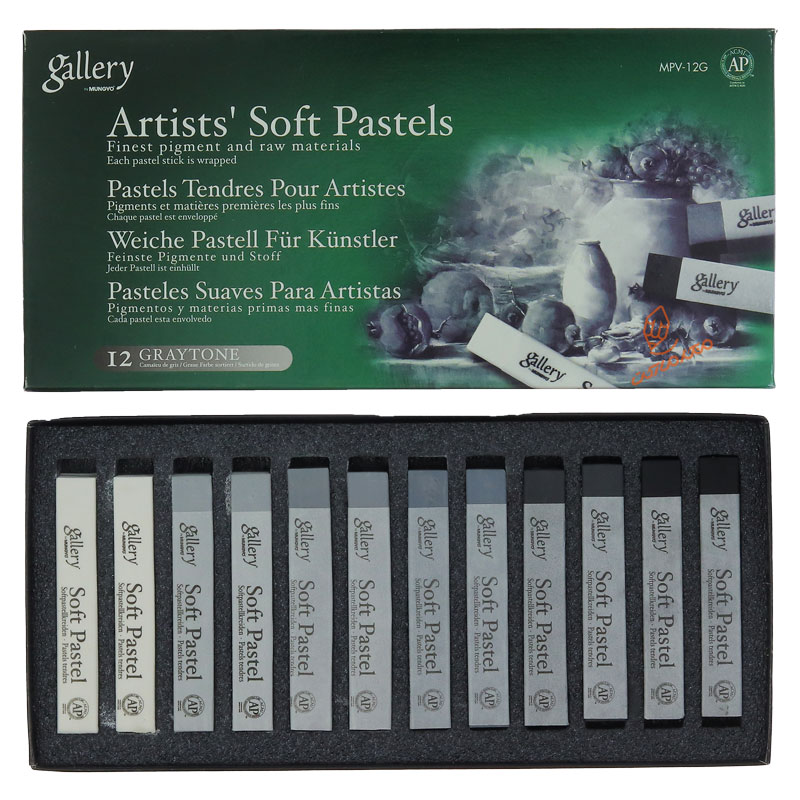 گچ پاستل 12 رنگ طیف خاکستری گالری مانگیو (4)