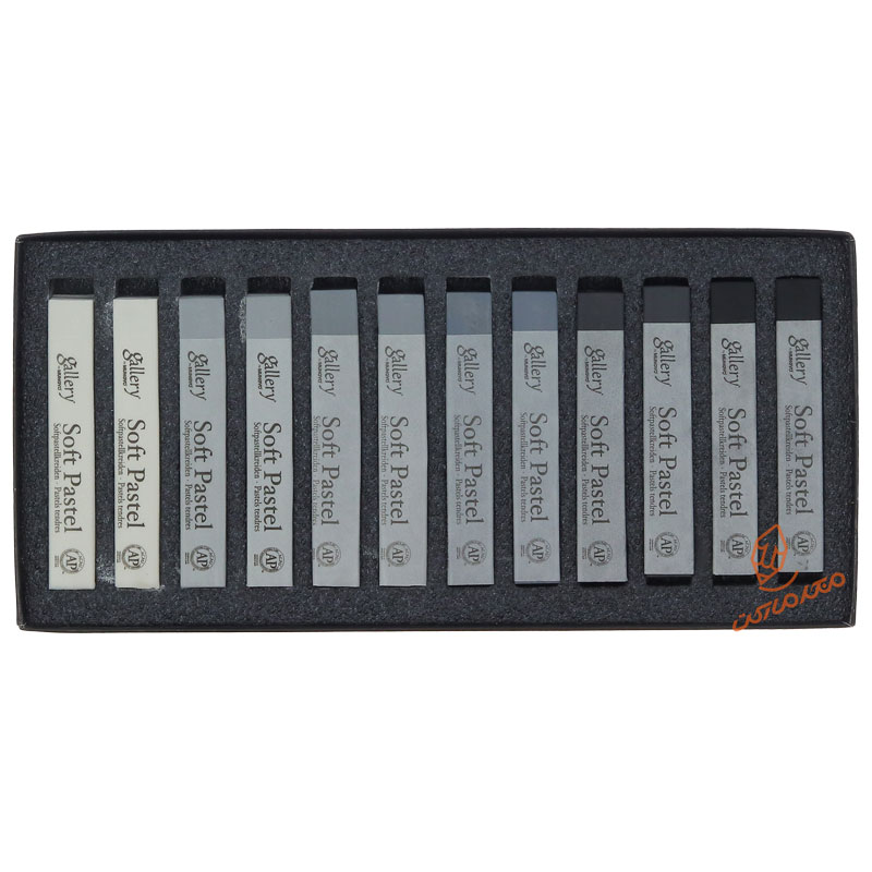 گچ پاستل 12 رنگ طیف خاکستری گالری مانگیو (5)