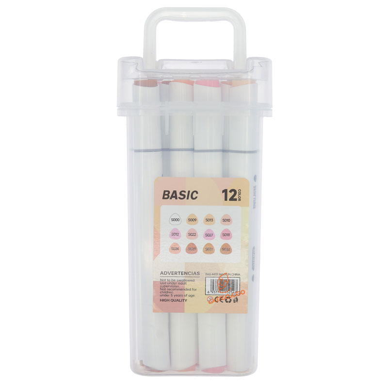 ماژیک راندو 12 رنگ 2 سر (طرح تاچ) طیف پوست 4413 بیسیک1112 (3)