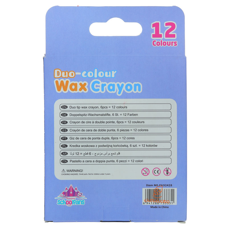 پاستل 12 رنگ 2 سر اسکول فنس کد 92428 (3)