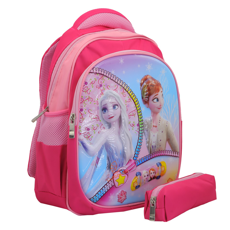 کوله پشتی 2 زیپ کد 6277 جامدادی دار فانتزی (2)