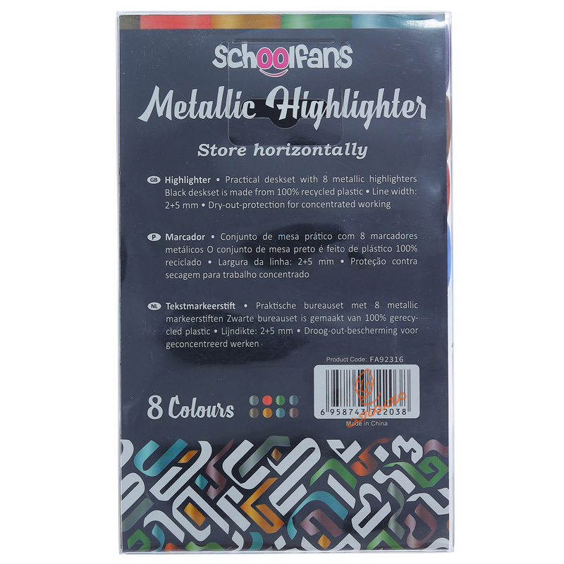 ماژیک علامت گذار متالیک بسته 8 عددی اسکول فنس کد 92316 (2)