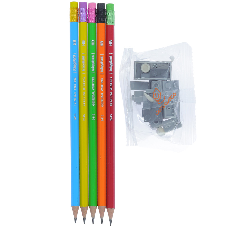 مداد مشکی پاک کن دار 5 عددی اسکول فنس کد 92455 (3)