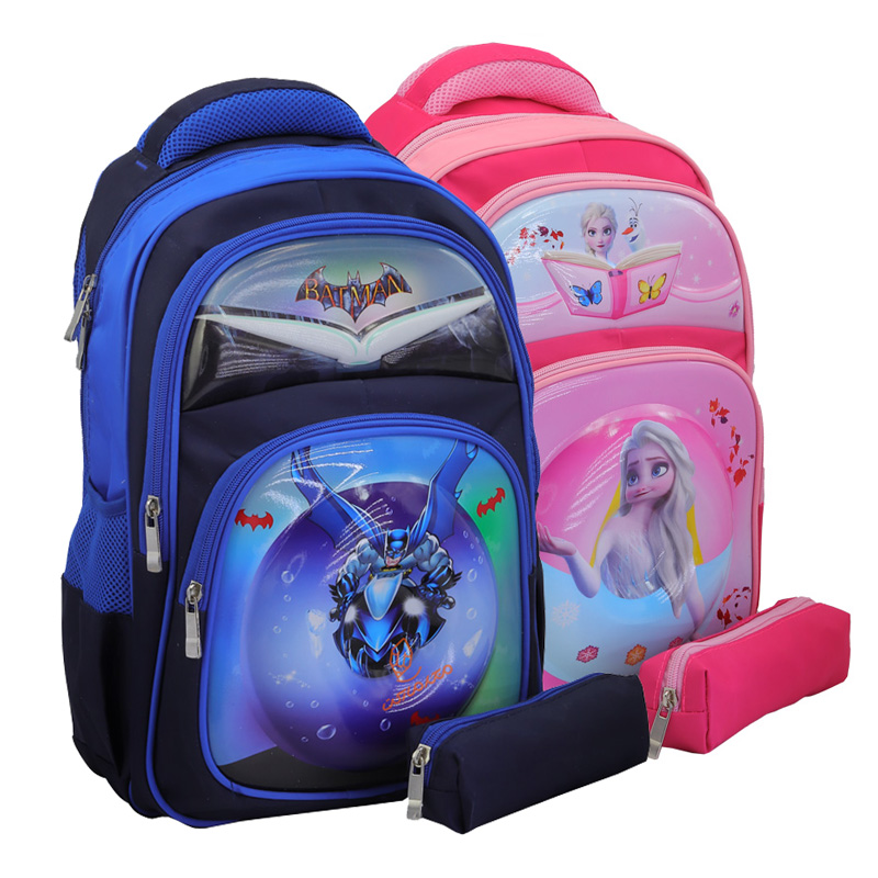 کوله پشتی 3 زیپ کد 6276 جامدادی دار فانتزی