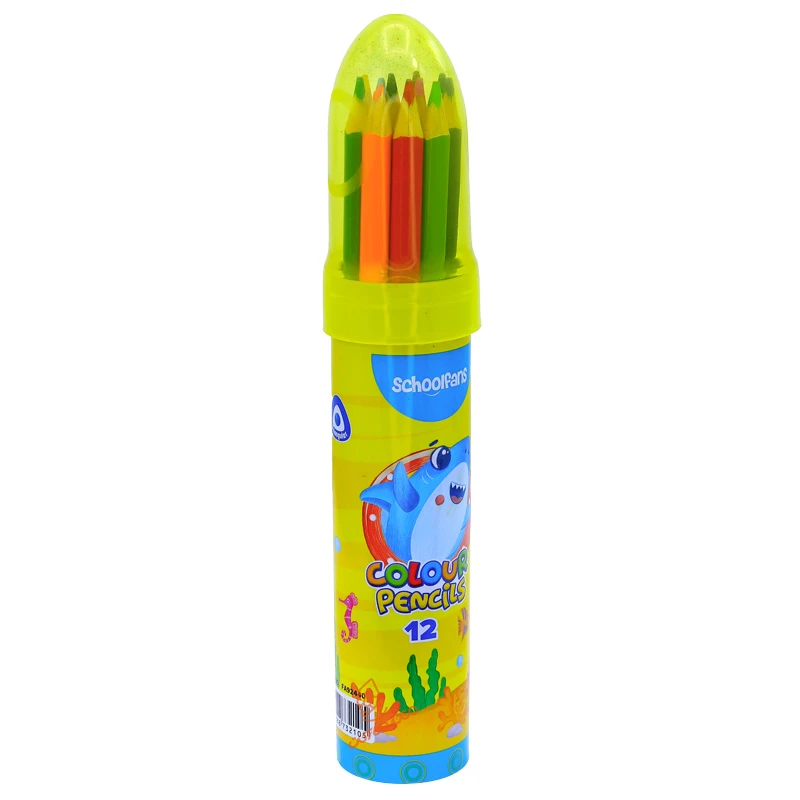 مداد رنگی 12 رنگ طرح موشک اسکول فنس کد 92440 (2)