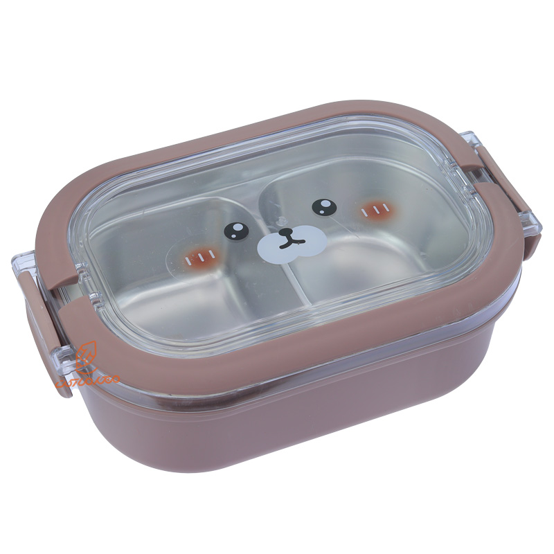 ظرف غذا داخل استیل طرح خرس کد 5838 (2)