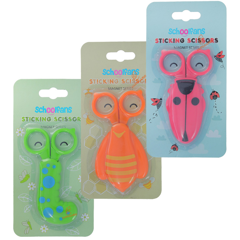 قیچی فانتزی غلاف دار طرح حشرات اسکول فنس SCHOOLFANS