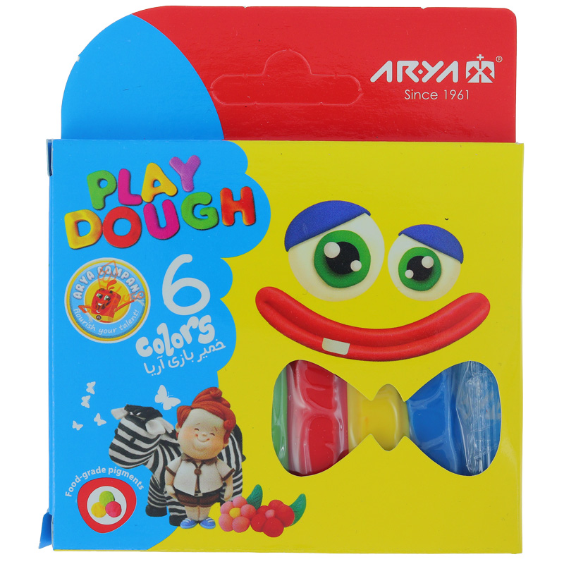 خمیر بازی 6 رنگ جعبه مقوایی 1057 آریا