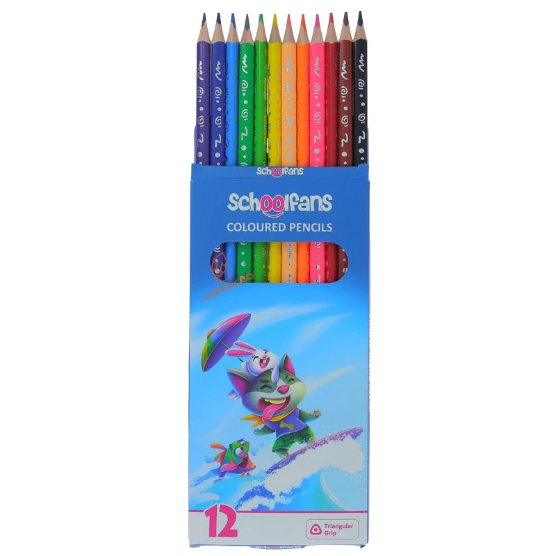 مداد رنگی 12 رنگ جعبه مقوایی اسکول فنس کد 92447 (4)