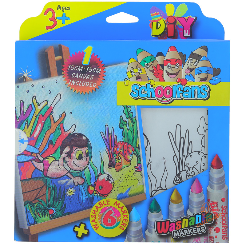 ماژیک رنگ آمیزی6 رنگ کد 9279 اسکول فنس SCHOOLFANS