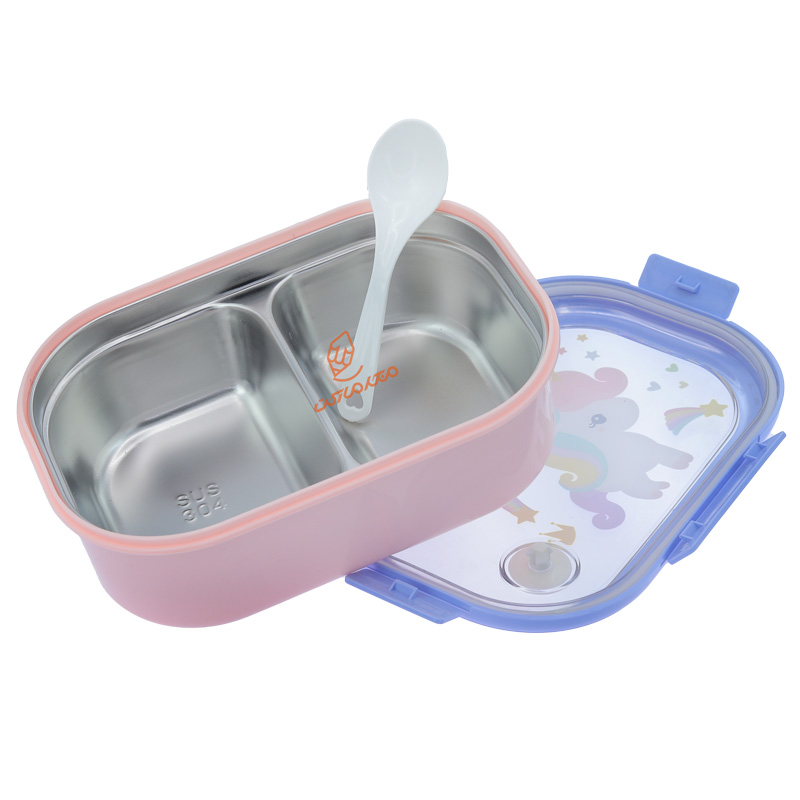 ظرف غذا دو خانه طرح یونی کورن (1)