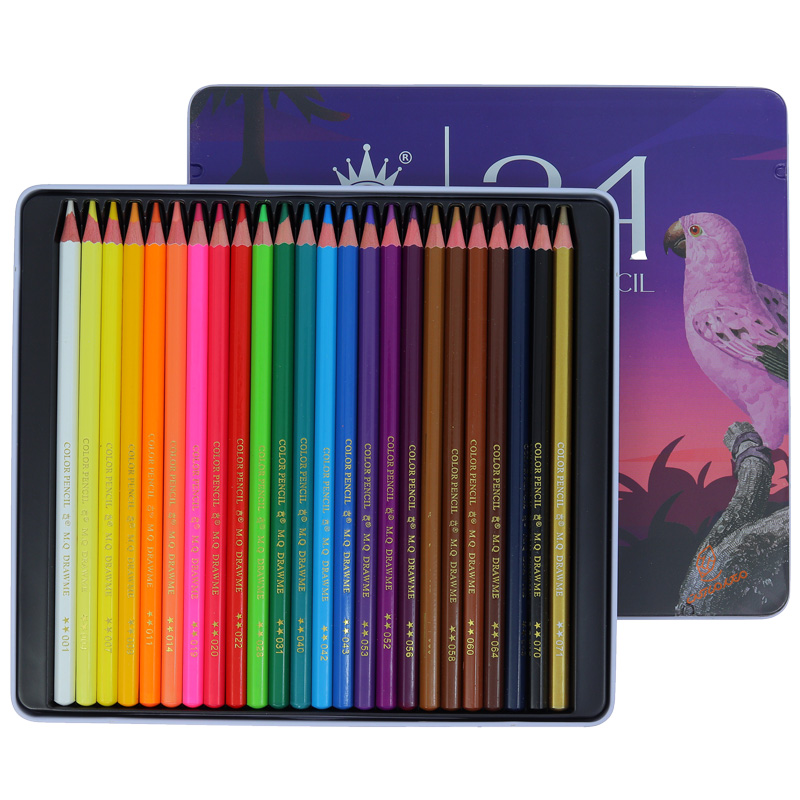 مداد رنگی 24 رنگ آرتیست جعبه فلزی طرح پرنده ام کیو MQ (4)
