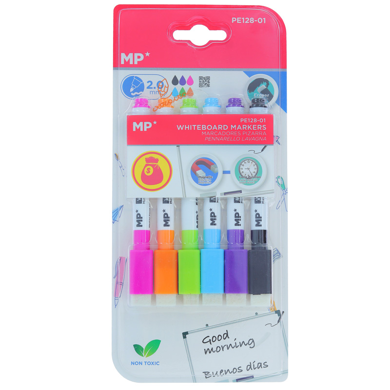 ماژیک وایت برد پاک دار 6 عددی ام پی MP